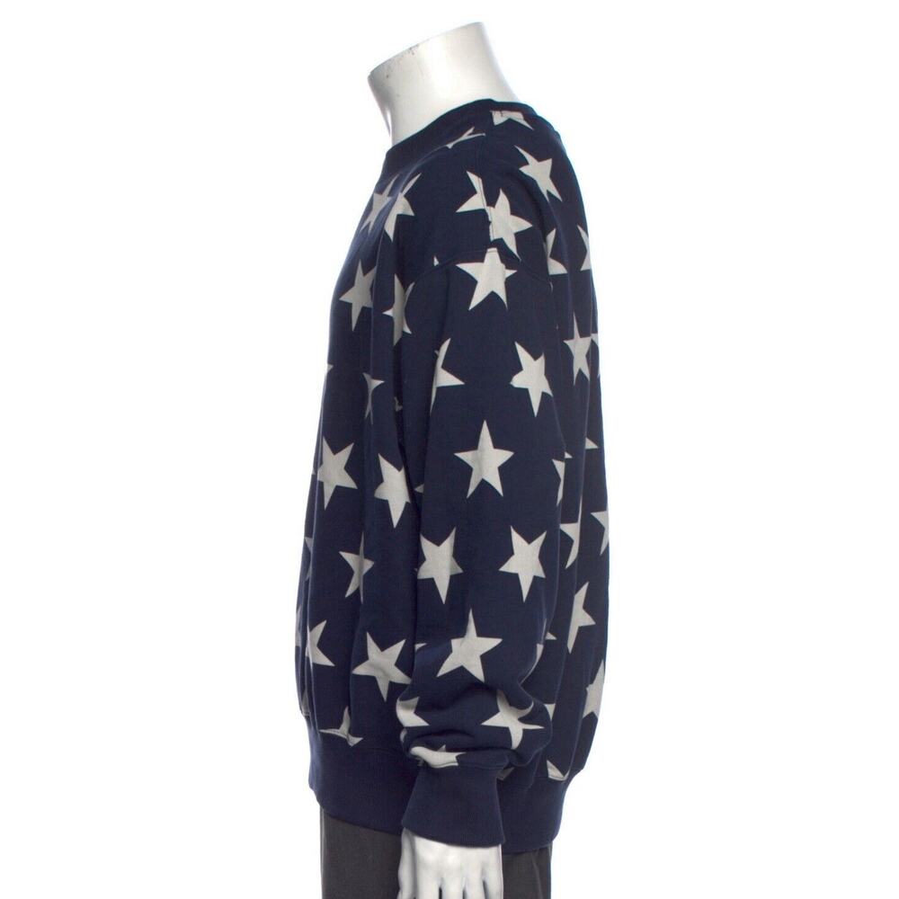 Nike Lab Collection Fleece Sweatshirt Men Sz Medium Blue USA Stars Crew Pullover - Picture 2 of 7